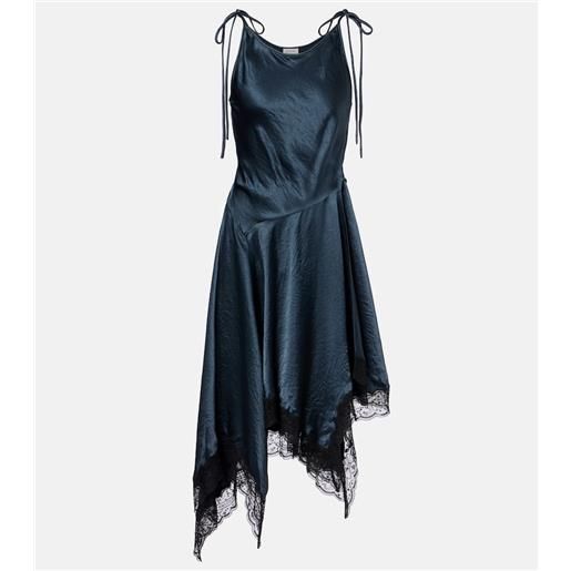 Acne Studios abito asimmetrico in raso con pizzo