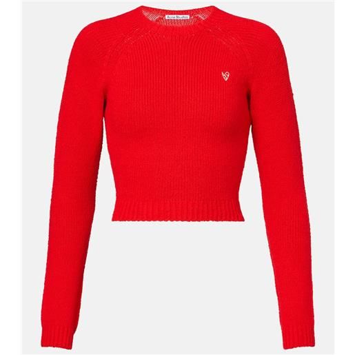 Acne Studios pullover cropped in misto cotone a coste