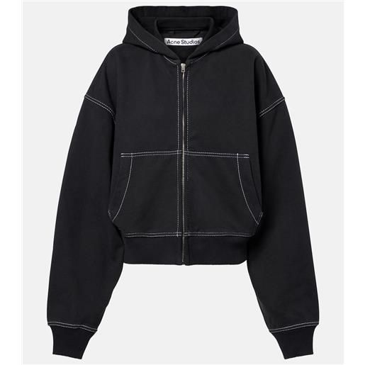 Acne Studios felpa in cotone con zip e cappuccio