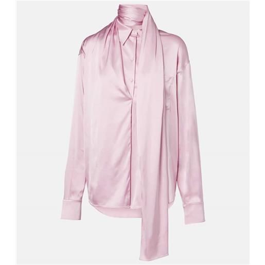 Acne Studios blusa in raso con foulard