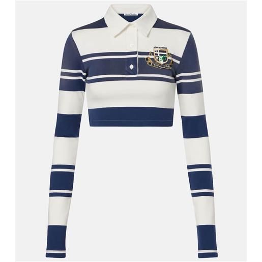 Acne Studios polo cropped in cotone a righe