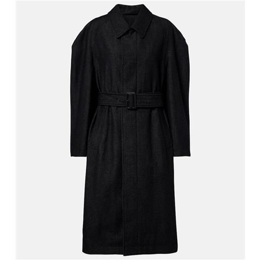 Lemaire cappotto in twill di lana e cotone con cintura