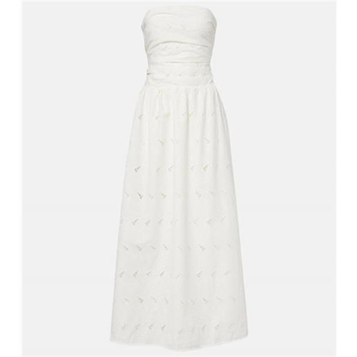 Faithfull abito lungo moa in sangallo drappeggiato