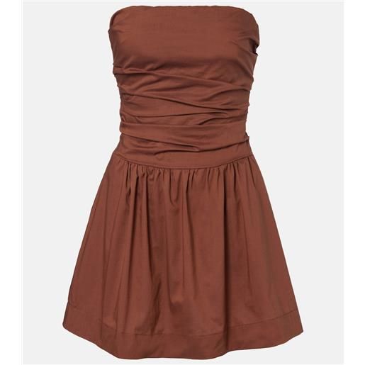 Faithfull abito corto vera in cotone senza spalline