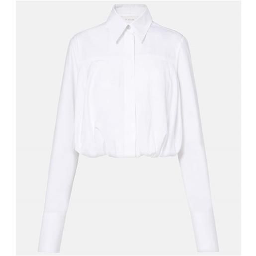 Sportmax camicia cropped zemira in popeline di cotone