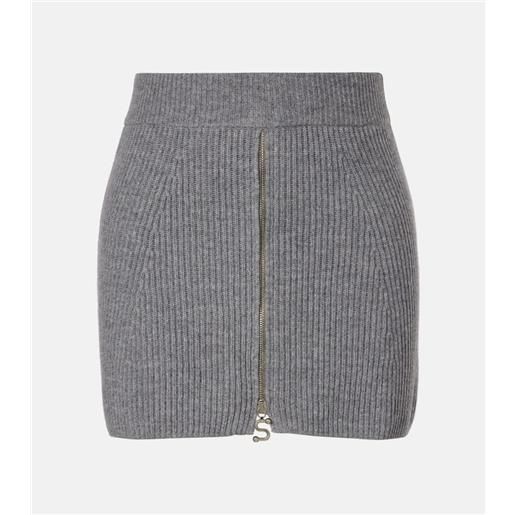 Sportmax minigonna refolo in lana e cashmere