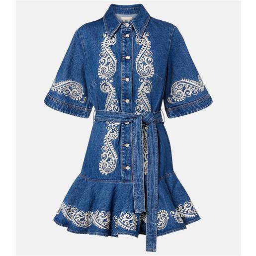Alemais alã©mais abito corto di jeans con stampa paisley