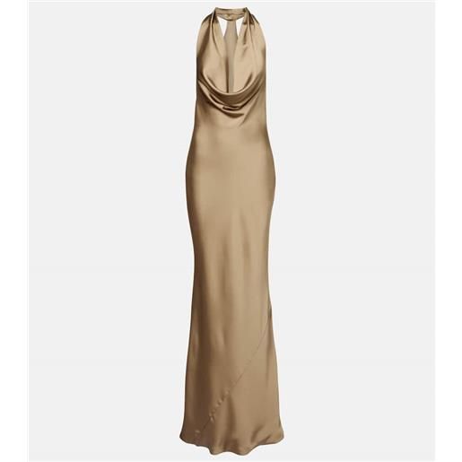 Norma Kamali abito lungo bias in raso