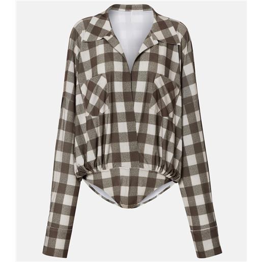 Norma Kamali body oversize a quadri