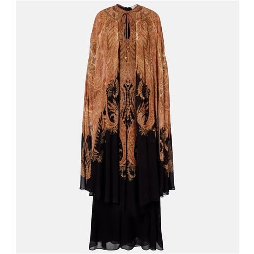 Zimmermann abito lungo hypnotic con mantella