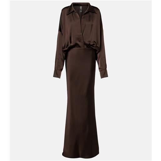 Norma Kamali abito lungo in raso