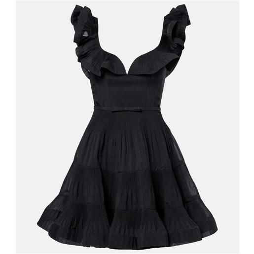 Zimmermann abito corto con plissã© e volant