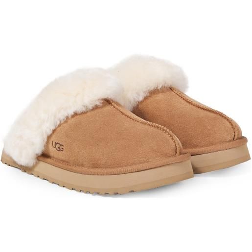 UGG Kids slippers disquette in suede con shearling