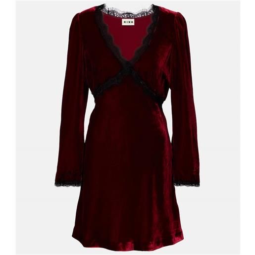 Rixo abito corto macie in velluto con pizzo