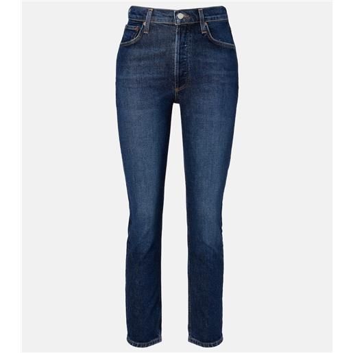Agolde jeans cropped regular riley a vita alta