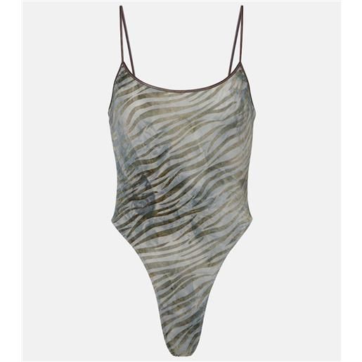 Jacques Wei body con stampa zebrata