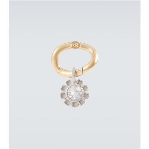 Maison Margiela orecchino in ottone con cristallo