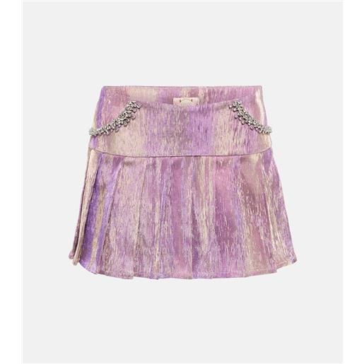 Miss Sohee minigonna a pieghe con stampa