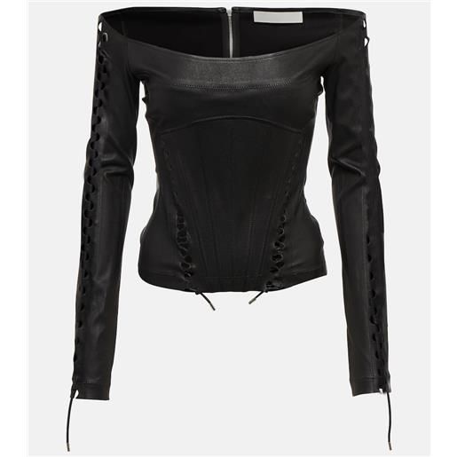 Dion Lee bustier in pelle con cerniera