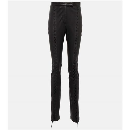 Dion Lee pantaloni in pelle con cerniere