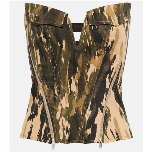 Dion Lee top stile corsetto in twill con stampa