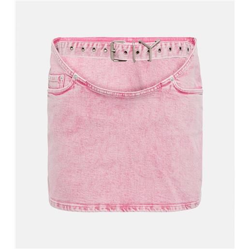 Y/Project minigonna di jeans con cintura