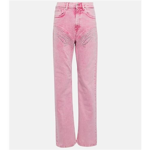 Y/Project jeans a gamba larga con cristalli