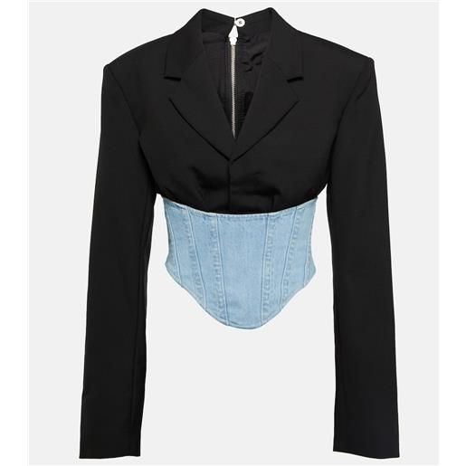 Dion Lee blazer in lana con denim