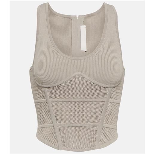 Dion Lee bustier cropped in maglia a coste