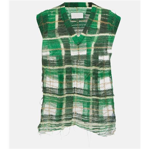 Maison Margiela gilet in misto mohair a quadri