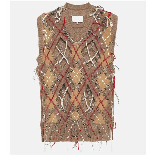 Maison Margiela gilet in misto lana jacquard