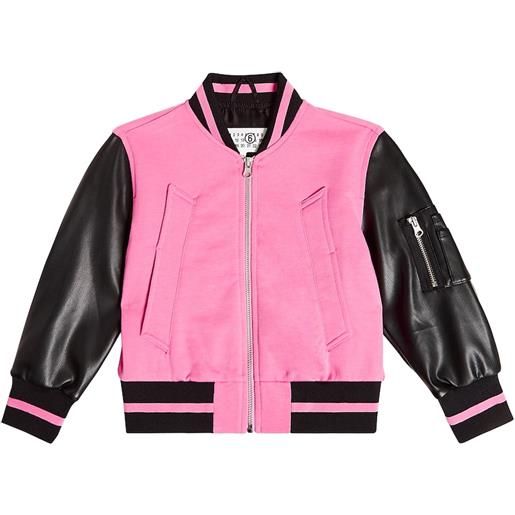 MM6 Maison Margiela Kids bomber in cotone e similpelle