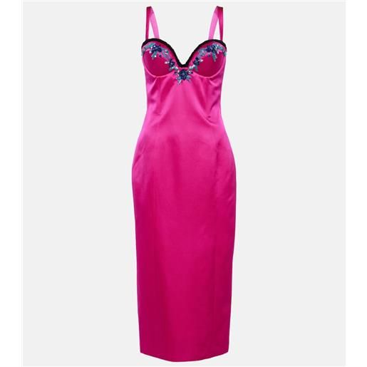 Miss Sohee abito midi in raso con paillettes