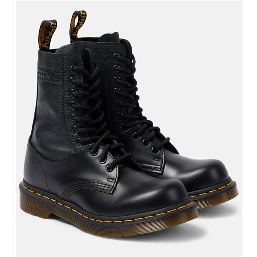 MM6 Maison Margiela x dr. Martens - anfibi 1490 10-eye in pelle