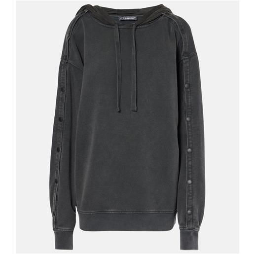 Y/Project felpa snap in jersey di cotone oversize