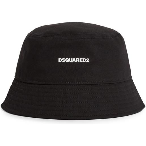 DSQUARED2 cappello bucket con stampa - nero