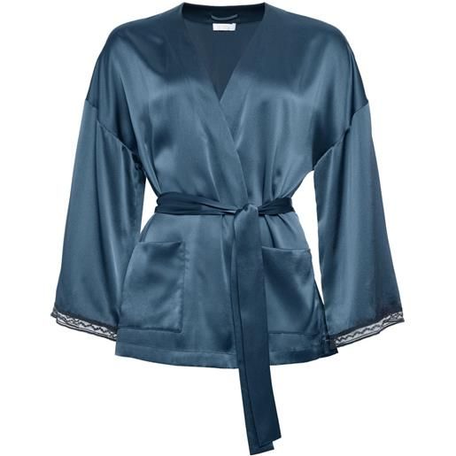 ERES vestaglia ondine con bordo in pizzo - blu