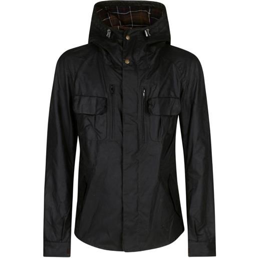 Barbour giacca in cotone con cappuccio - nero