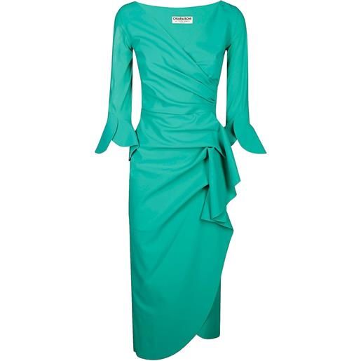 CHIARA BONI La Petite Robe abito midi con ruches - verde