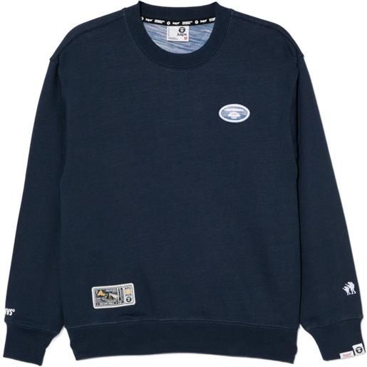 AAPE BY *A BATHING APE® felpa moonface - blu