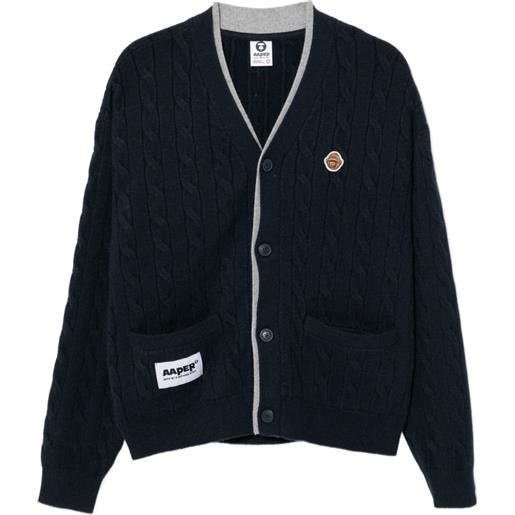 AAPE BY *A BATHING APE® cardigan con ricamo - blu