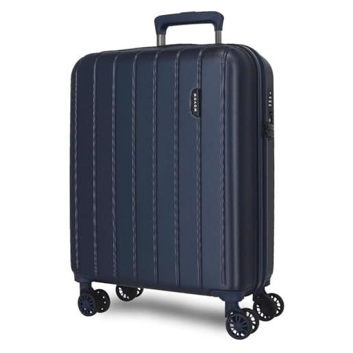 MOVOM wood trolley cabina azzurro 40x55x20 cms rigida abs chiusura tsa 38l 2,9kgs 4 doppie ruote bagaglio a mano