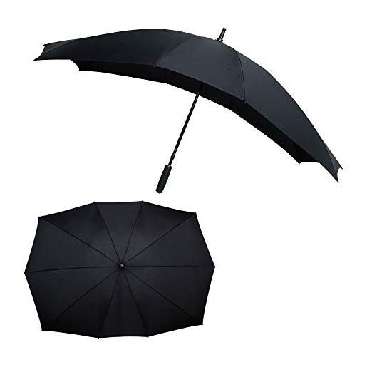 Le Monde du Parapluie le monde du du ombrello falconetw3noir - ombrello destro per due persone, colore: nero, xxl, diametro 140 cm, con 10 stecche in fibra di vetro, infrangibili, colore: nero