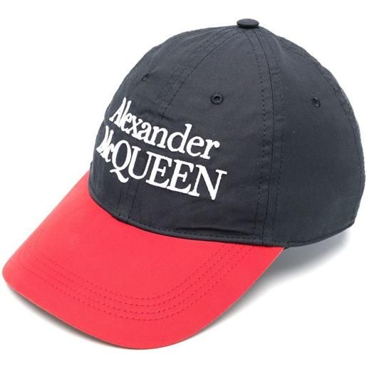 Alexander McQueen cappello da baseball con ricamo - blu