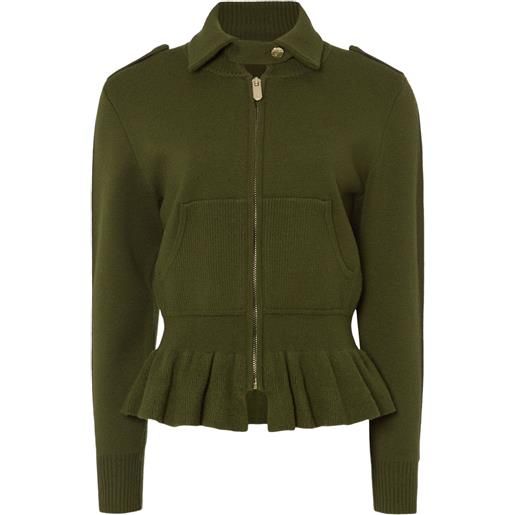 Temperley London giacca con ruches - pine green