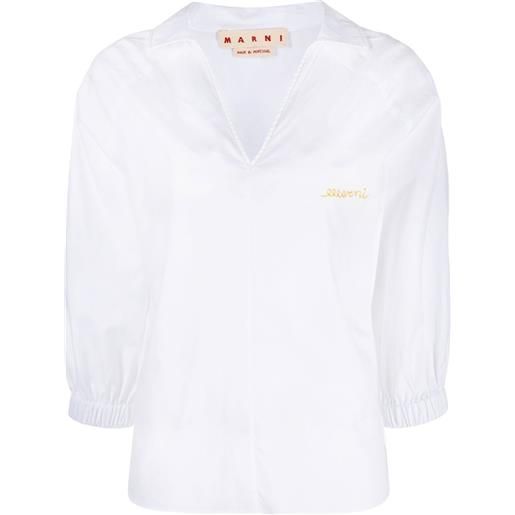 Marni blusa con scollo a v - bianco