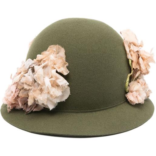 Comme des Garçons Homme Plus fedora con dettaglio a fiori - verde