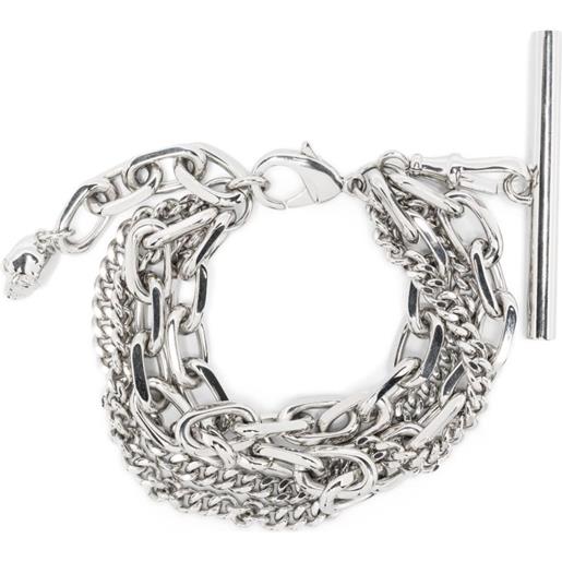 Alexander McQueen bracciale a catena multifilo - argento