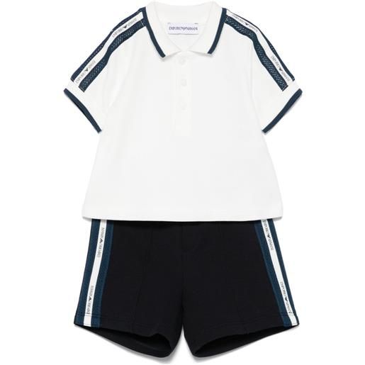 Emporio Armani Kids set top e shorts con logo - bianco