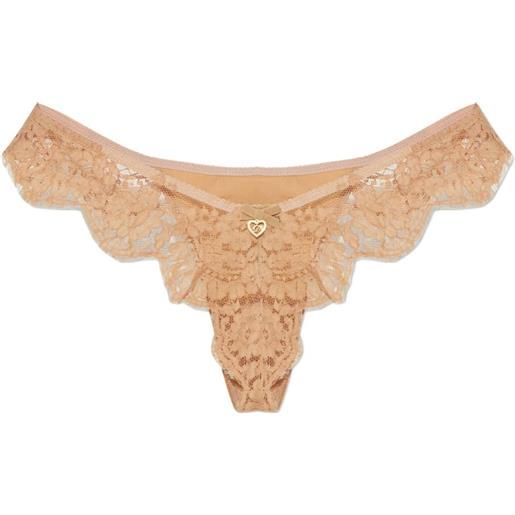 DSQUARED2 tanga con dettagli in pizzo - toni neutri